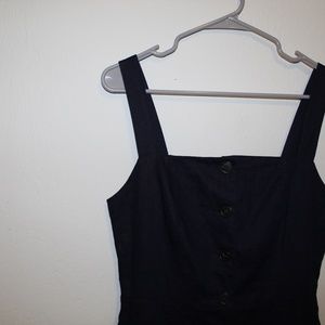 gap / button down sleeveless dress / navy blue